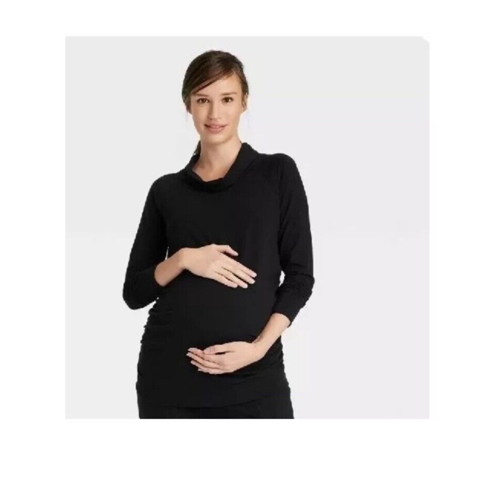 Ingrid & Isabel Pullover Maternity Sweatshirt  Black Small Pre- Pregnancy